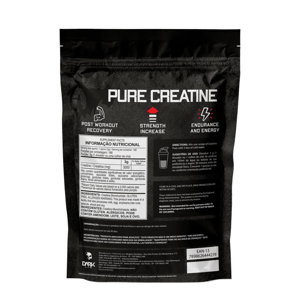 Creatina Monohidratada Pure 500g Refil - Dark Lab