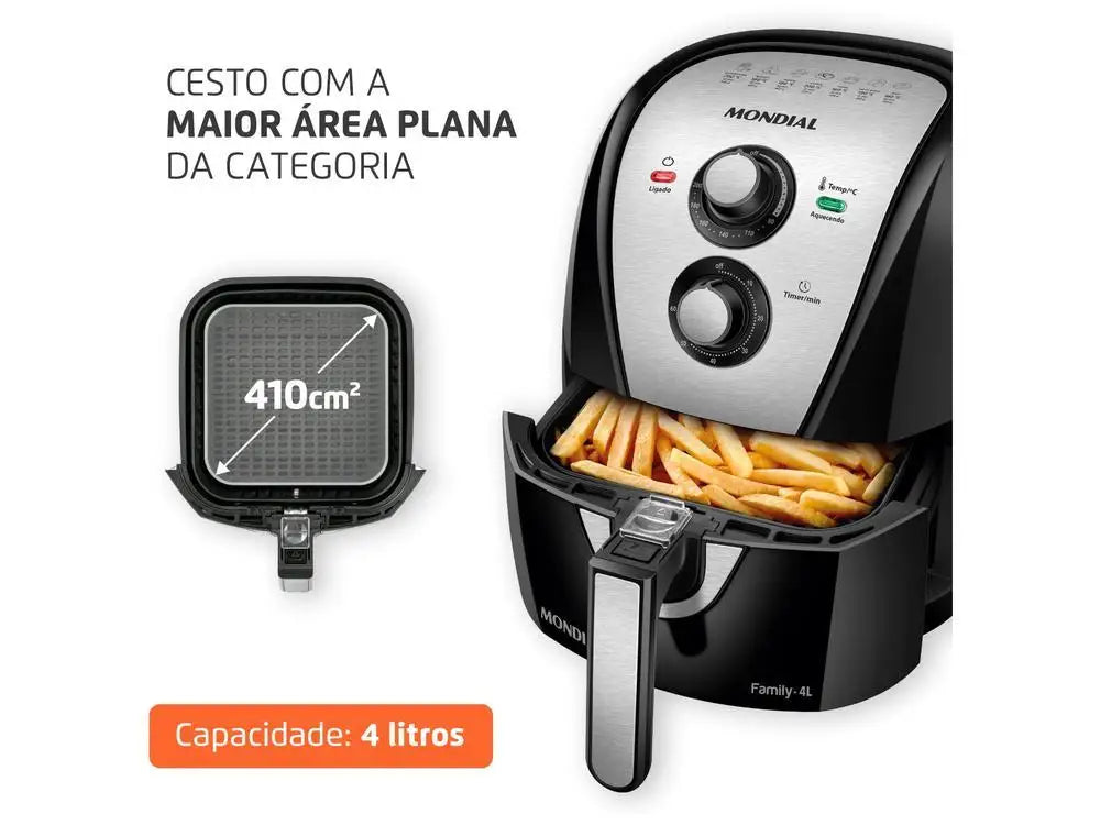 Air Fryer Mondial 4L Preta com Timer - 110V